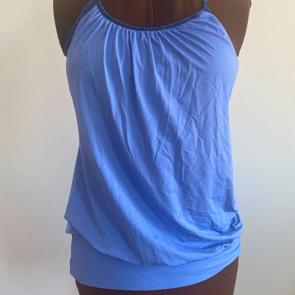 💙LULULEMON💙Purple/multi colored No limits tank in size 10. Like new condition.